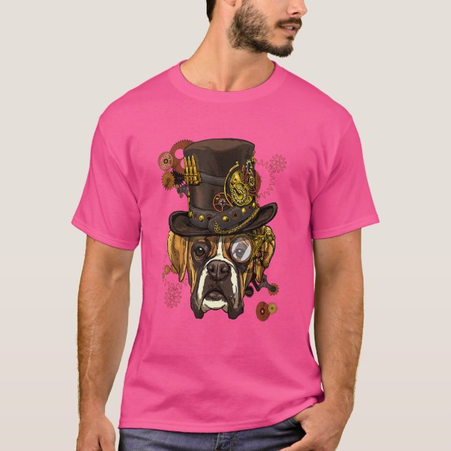 Camiseta Steampunk Boxer Gother Dog Animal Face Mascota Box (Anverso)