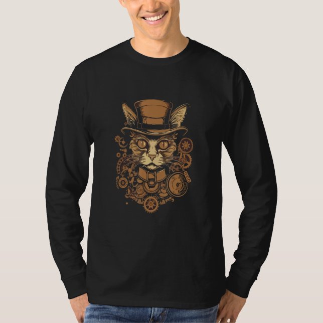 Camiseta Steampunk Cat Kitten Steam Punk  Cat  5 (Anverso)