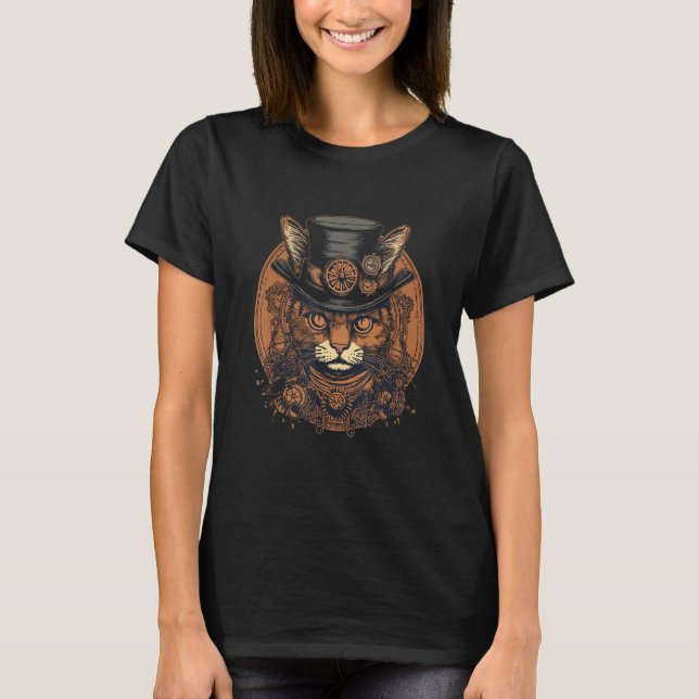 Camiseta Steampunk Cat Kitten Steam Punk Cat 7 (Anverso)