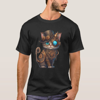 Camiseta Steampunk Cat Steampunk Kitten Lovers Fantasy Cats