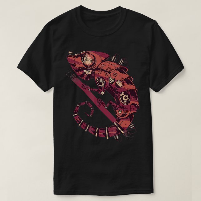 Camiseta Steampunk chameleon  Gothic tees (Diseño del anverso)