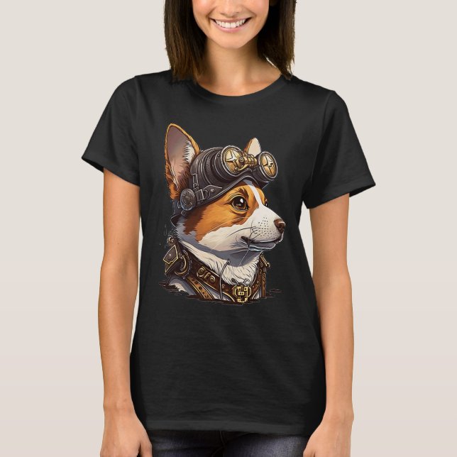 Camiseta Steampunk Corgi Head for Women & Men 2 (Anverso)