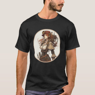 Camiseta Steampunk Cute Chica Retro Scifi Mechanear Co