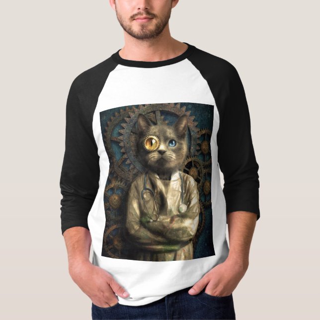 Camiseta Steampunk de Lab Cat (Anverso)