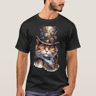 Camiseta Steampunk El Gato Comandante Victoriano