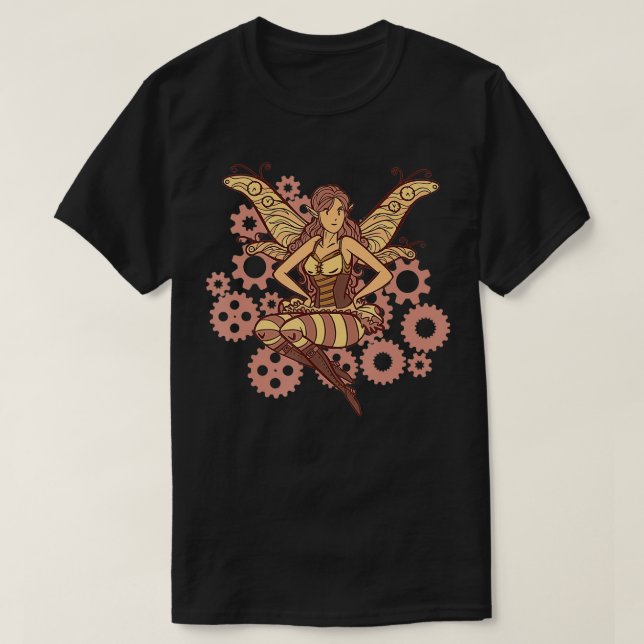 Camiseta Steampunk Fairy Retro Look (Diseño del anverso)