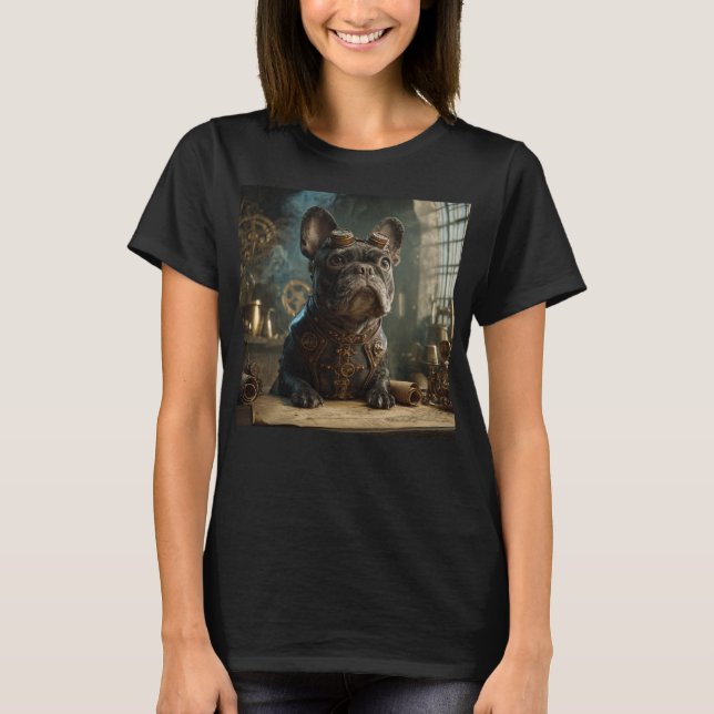 Camiseta Steampunk Frenchie (Edición 1) - Básica para Mujer (Anverso)