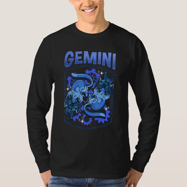 Camiseta Steampunk Gemini inspiró gemelos Steampunk relacio (Anverso)