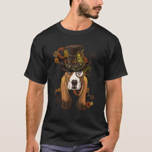 Camiseta Steampunk Gothic Basset Hound Dog Face Basset Houn