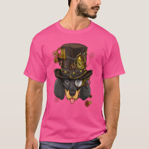Camiseta Steampunk Gothic Dachshund Weiner Sausage Dog Face