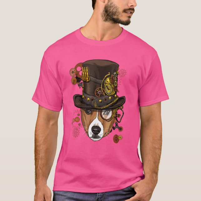Camiseta Steampunk Gótico Africano Basenji Animal de perro  (Anverso)