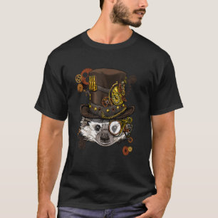 Camiseta Steampunk Gótico Hedgehog Cara mecánica animal