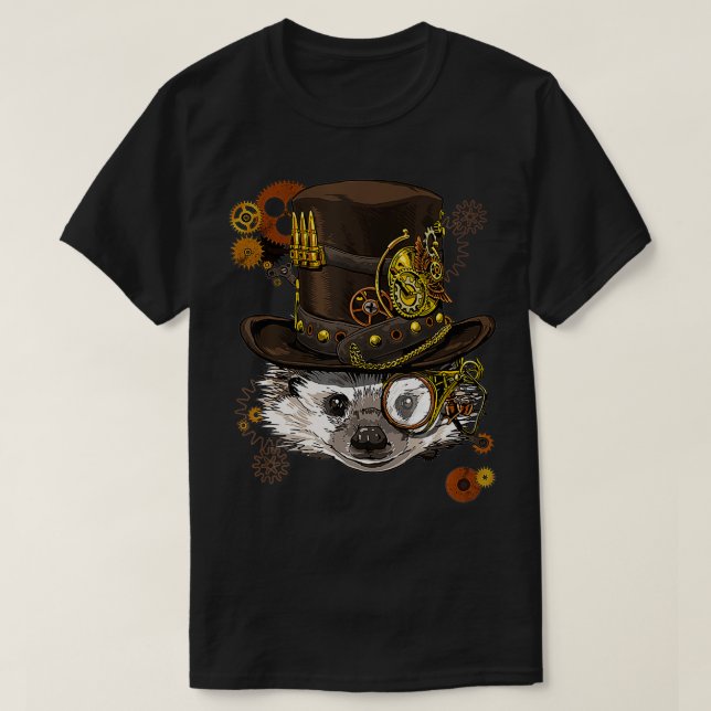 Camiseta Steampunk Hedgehog Steampunk Animal Avers (Diseño del anverso)
