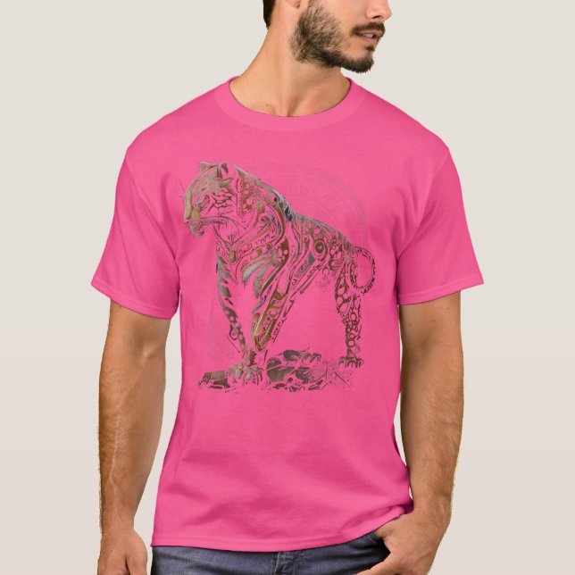 Camiseta Steampunk Jaquar Cat Steampunk Art Animal S (Anverso)