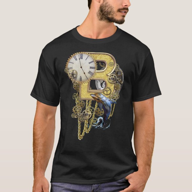Camiseta Steampunk Letra de cumpleaños B (Anverso)