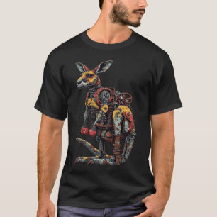Camiseta Steampunk Mecha Boxeo Canguro Gráfico - Cyberpun