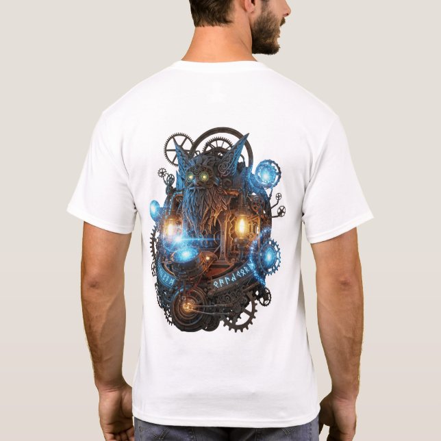 Camiseta Steampunk Owl Guardian T-Shirt (Reverso)