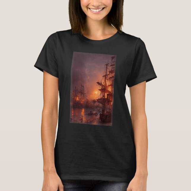 Camiseta Steampunk Pirate Town Steampunk Pirate Architectur (Anverso)