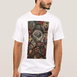 Camiseta Steampunk Sherlock Holmes Stained Glass Art