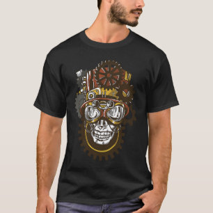 Camiseta Steampunk Skull Weird Bizarre Fun Dark