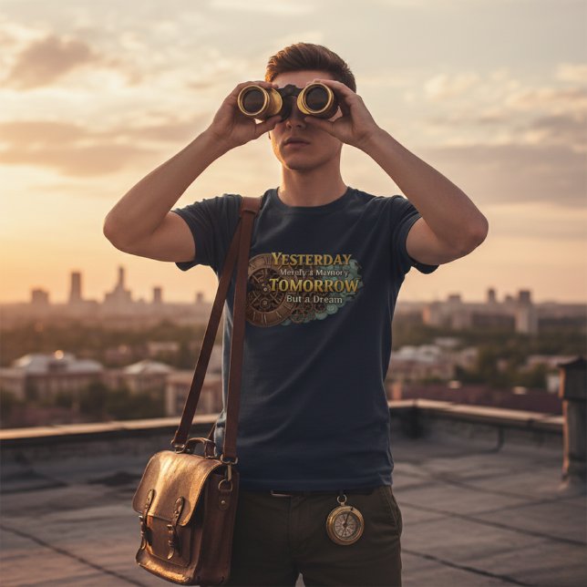 Camiseta Steampunk Time Machine - Yesterday & Tomorrow Navy (Subido por el creador)