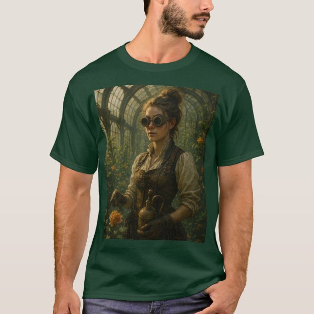 Camiseta Steampunk Victorian Gardener Art (Anverso)