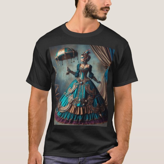 Camiseta Steampunk Vintage Lady Circus Performer (Anverso)