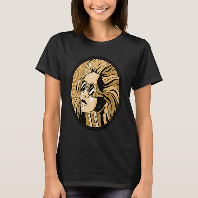 Camiseta Steampunk vintage woman face (Anverso)