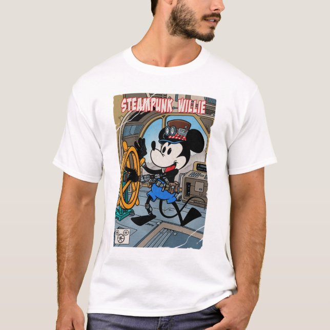 Camiseta Steampunk Willie , ratón personalizado al volante. (Anverso)