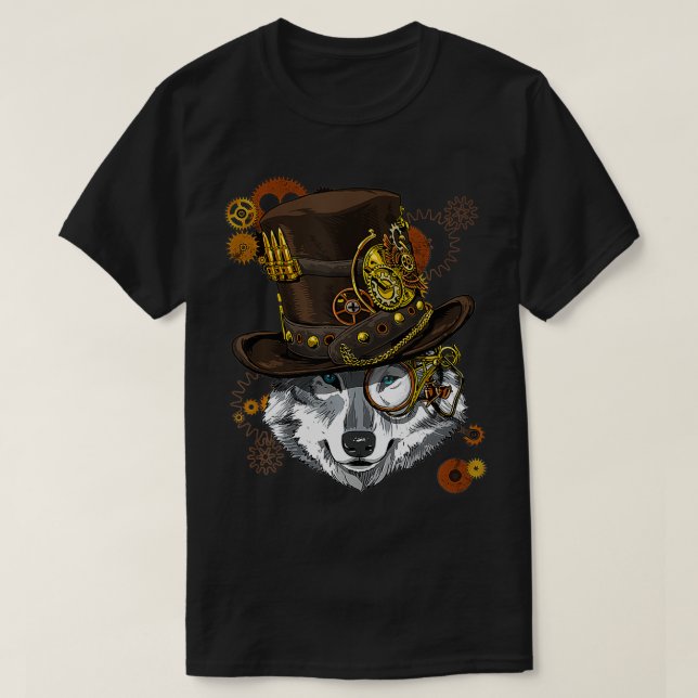 Camiseta Steampunk Wolf Steampunk Lovers (Diseño del anverso)