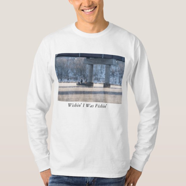 Camiseta Steamy Winter Fishing Lake Taneycomo Long Sleeve (Anverso)