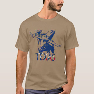 Camiseta Steer Longhorn azul con Gorra y letras de vaquero