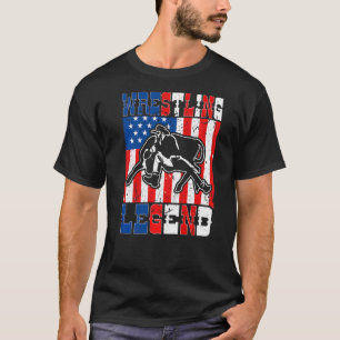 Camiseta Steer Wrestling Legend Bandera Americana Rodeo Bul
