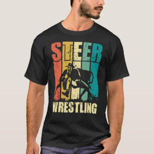 Camiseta Steer Wrestling Retro Rodeo Bulldogging Gráfico