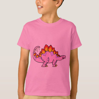 Camiseta Stegosaurus femenino rosado