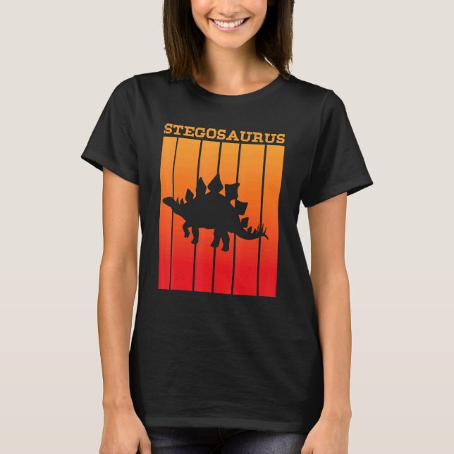 Camiseta Stegosaurus Shadow Silhouette At Sunset (Anverso)