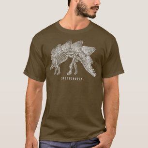 Camiseta Stegosaurus Skeleton Dino Dinosaur Tee Prehistoria