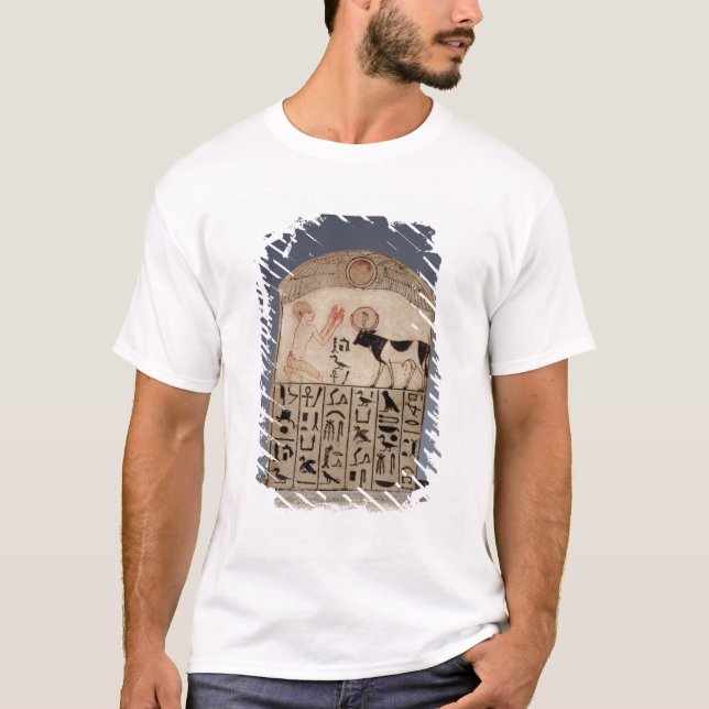 Camiseta Stela al toro Apis (piedra caliza pintada) (Anverso)