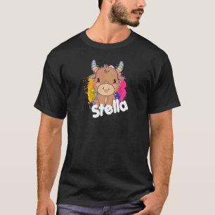 Camiseta STELLA Hermoso nombre chica con adorable pequeño C