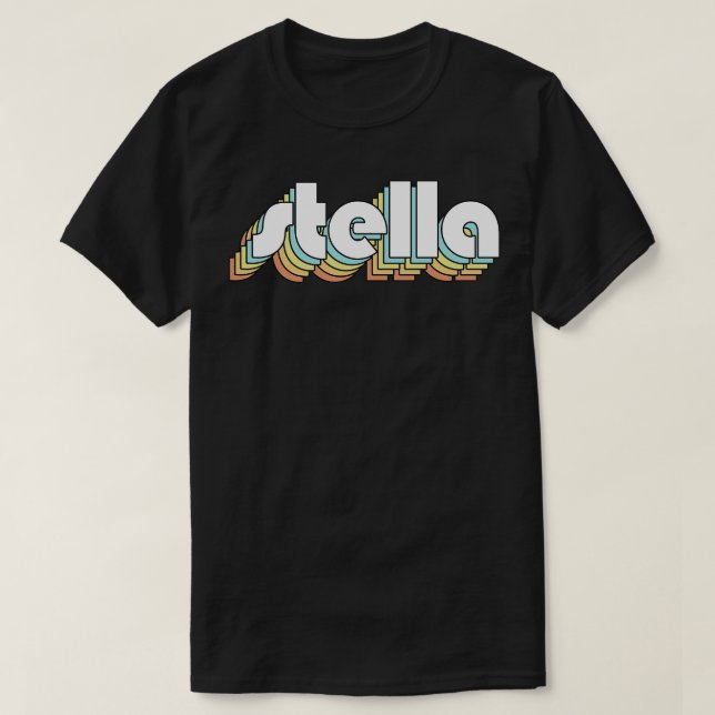 Camiseta Stella Retro Rainbow Typography Style (Diseño del anverso)