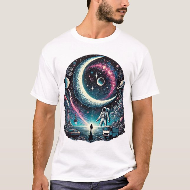 Camiseta Stellar Odyssey: Abrazo y susurros de Gravity (Anverso)