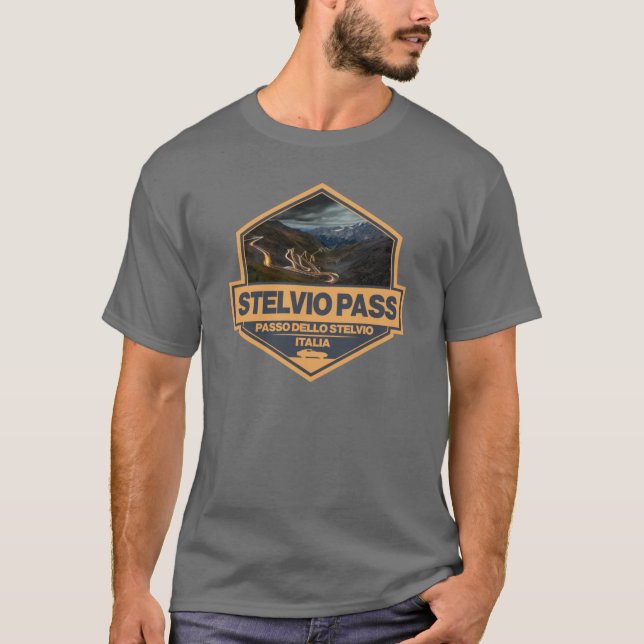Camiseta Stelvio Pass Passo Dello Stelvioravel Art Badge gi (Anverso)