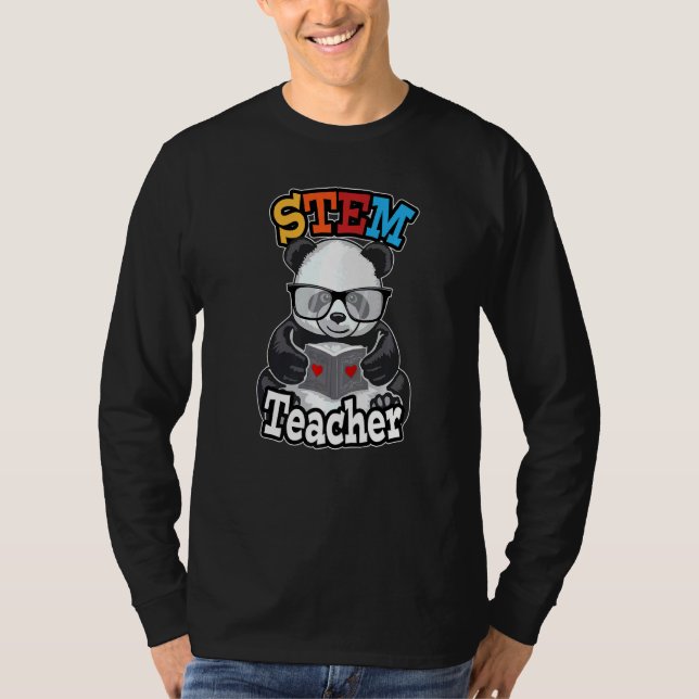 Camiseta Stem Teacher School Curte Steam Panda (Anverso)