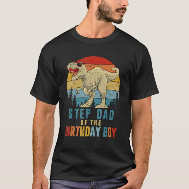 Camiseta Step Dad Dinosaur Del Fam De Cumpleaños (Anverso)