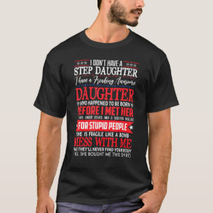 Camiseta Step Dad Fathers Day Tee De Daughter Son Kid Wif