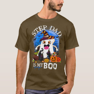 Camiseta Step Dad is My Boo Halloween Ghost Costume Boy Gir