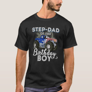 Camiseta Step Dad of the Birthday Boy Matching Truck Birthd