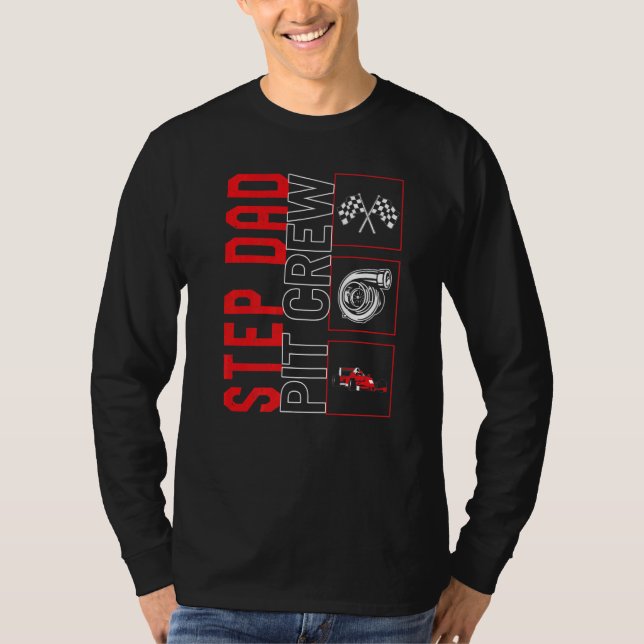 Camiseta Step Dad Pit Crew Car Carreras Racecar (Anverso)