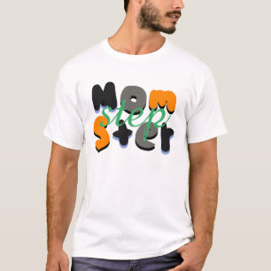 Camiseta Step Mom Momster Letra Burbuja Groovy