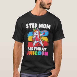 Camiseta Step Mom Of Birthday Unicorn Dabbing Matching